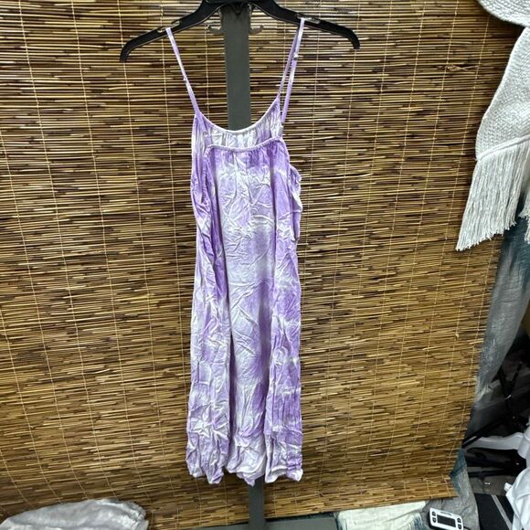 Raviya Women S Tie Dyed Tiered Swim Cover‎ up Dress Swimsuit Purple Size Medium - Picture 3 of 3